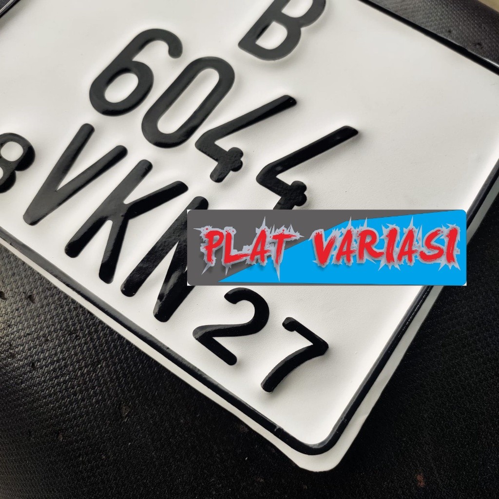 Plat nomor kotak plat motor vespa putih