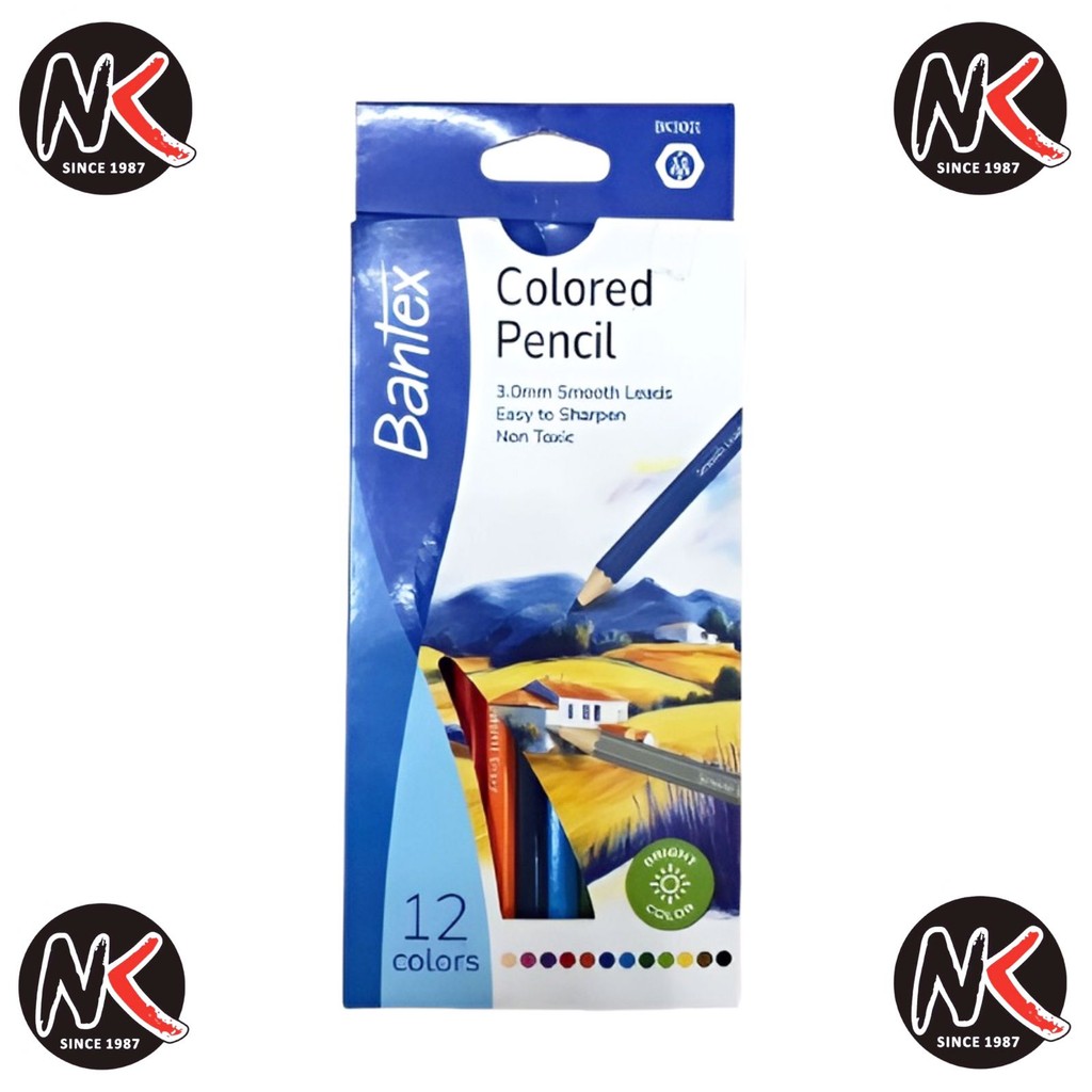 

Pensil Warna BANTEX BK3001 12 Warna 3.0 mm/Colored Pencil Bright Color/Warna Cerah