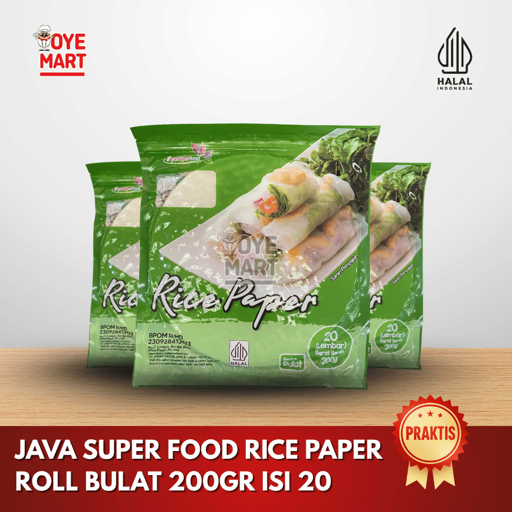 

JAVA SUPER FOOD RICE PAPER ROLL BULAT 200GR ISI 20/KULIT LUMPIA VIETNAM