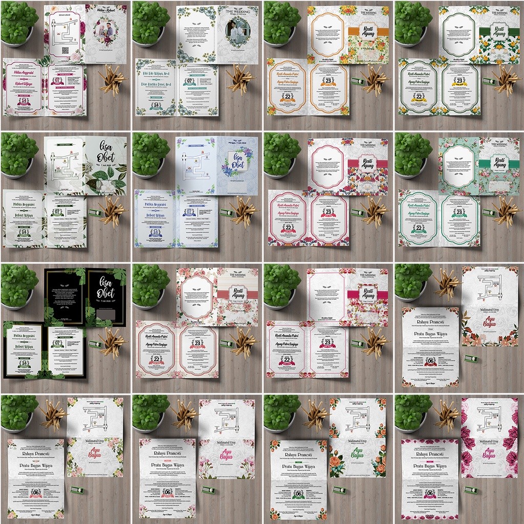 850+ Template Desain Undangan Pernikahan Kekinian Aesthetic Rustic Corel Draw (Format CDR)