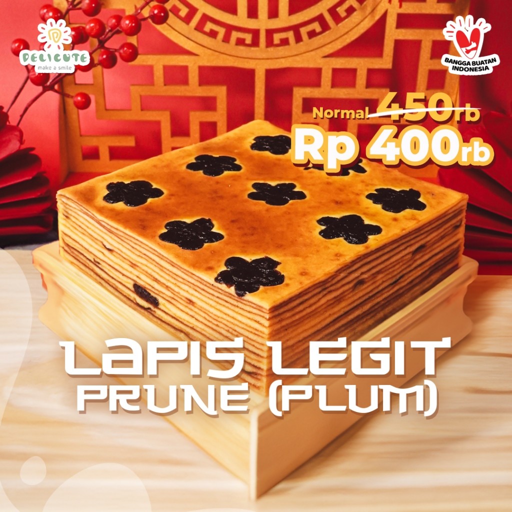 

LAPIS LEGIT PLUM (PRUNE) - Ukuran 18 CM x 18 CM, Tinggi 4 CM (COCOK UNTUK HAMPERS IMLEK)