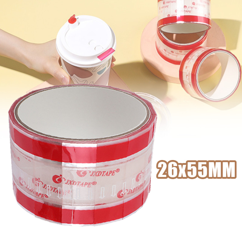 

Leak-Proof Takeaway Sealing Stickers 460PCS - 26*55mm Soft Easy-Tear Tape for Coffee Cups, Drink Containers & Takeout Packaging