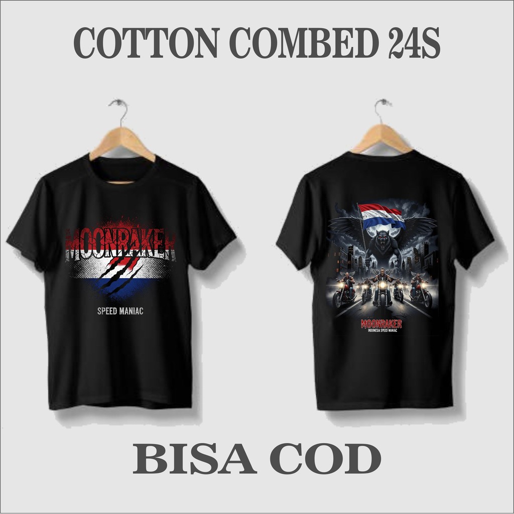 KAOS MOONRAKER M2R WANIEUN BAHAN TEBAL 24S FREE STIKER 07