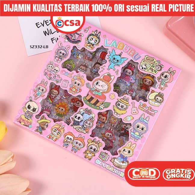 

CSA Mainan Sticker Tempel Labubu Kuromi DIY Kreatifitas Anak Perempuan KKV 7 5 4 Tahun Isi 100Pcs