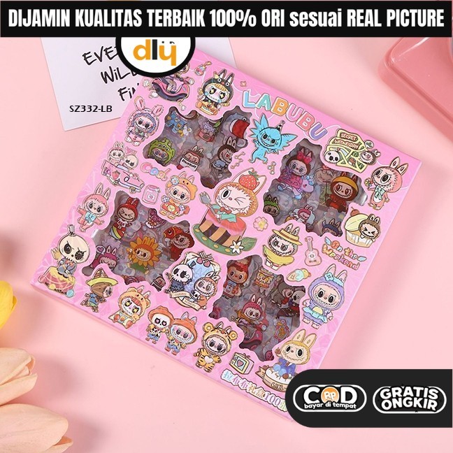 

DLY Mainan Sticker Tempel Labubu Kuromi DIY Kreatifitas Anak Perempuan KKV 7 5 4 3 Tahun Isi 100Pcs