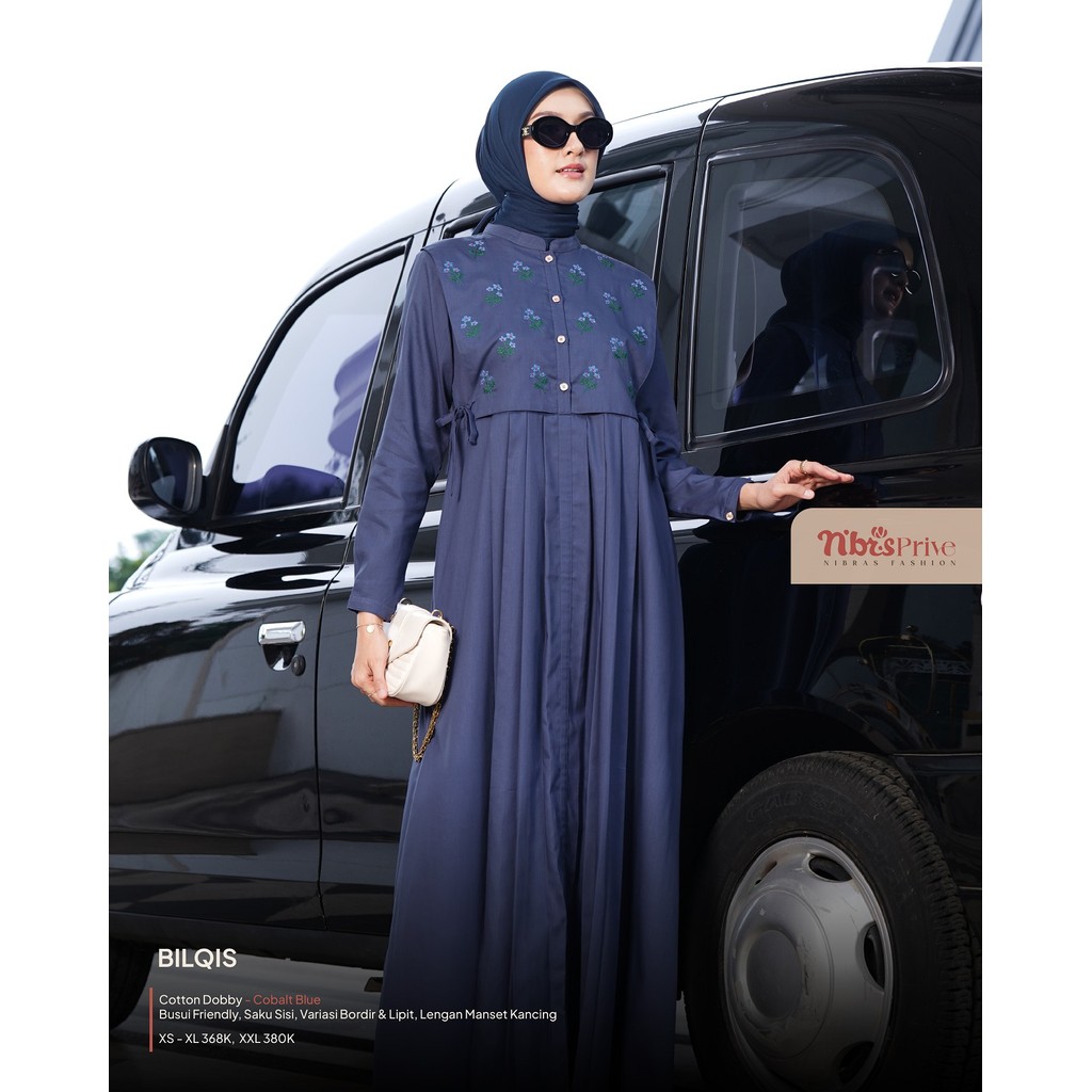Gamis Nibras Terbaru Elegant Bilqis | Gamis Vest | Gamis Dewasa Rompi Kekinian | Gamis Bordir |