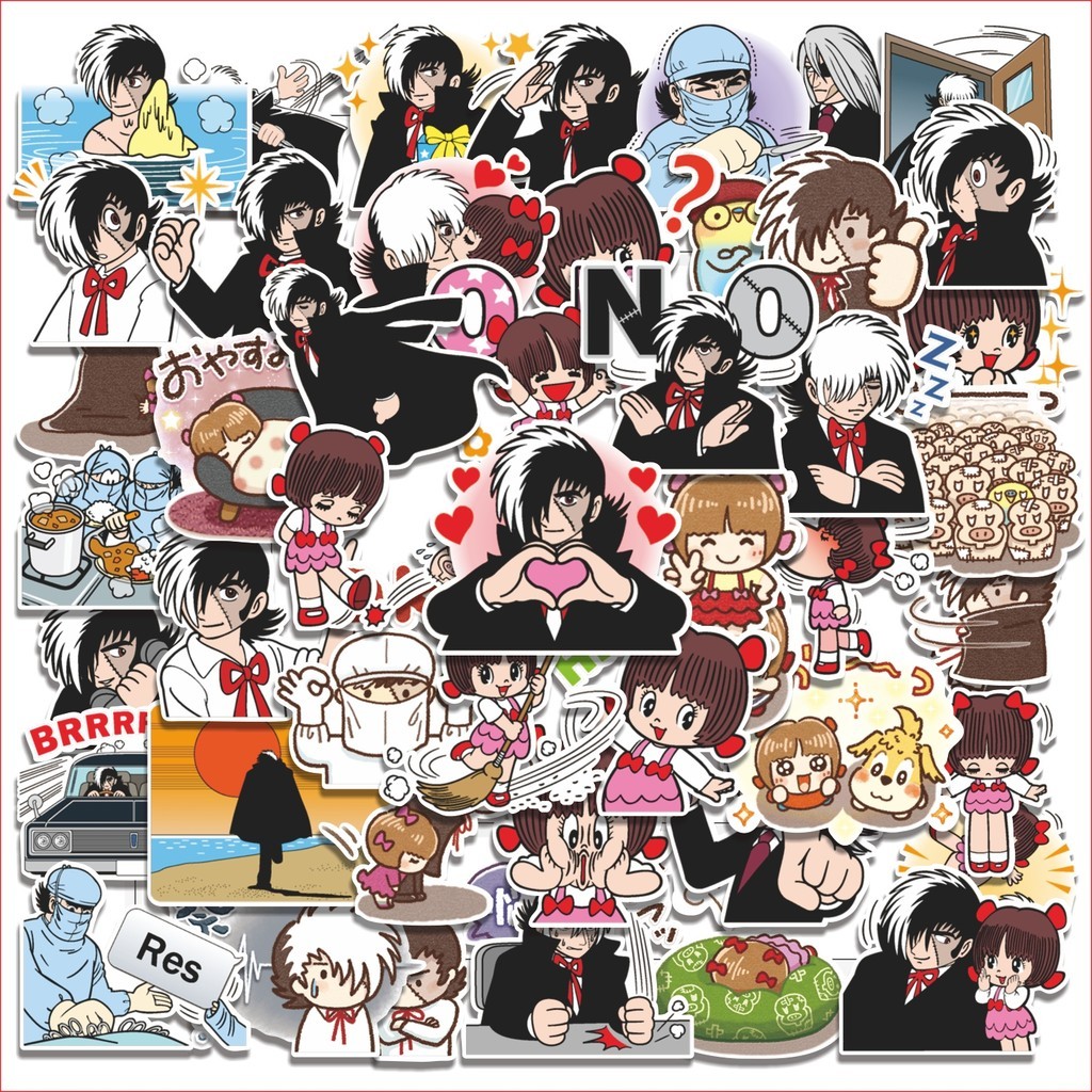 

COD 50 Pcs Stiker Blackjack Anime Lucu Anti Air Untuk Dekorasi Notebook Sepeda Skateboard Handphone DIY