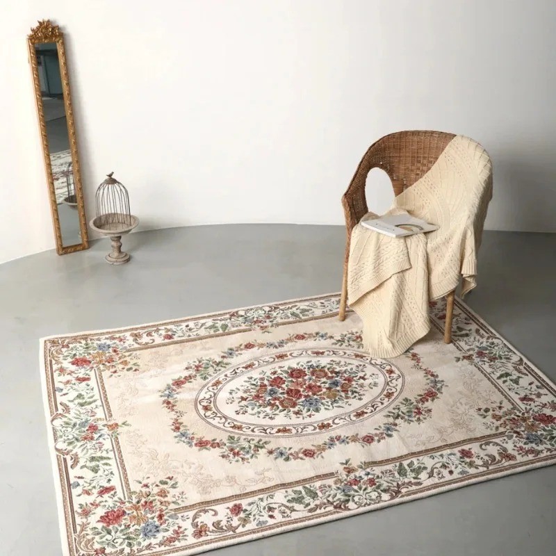 

Retro Pastoral Printed Carpets Living Room Home Hotel Decor Bedroom Area Rugs Non-slip Washable Coffee Table Hallway Floor Mat