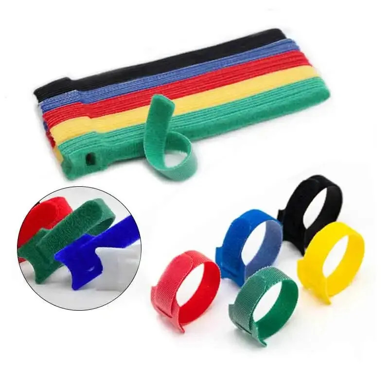 

50pc/100pc Reusable Cable Ties with Adjustable Winding Hooks, Nylon Ties, Magic Tape Loop Ties, Data Cable Sorting Tool