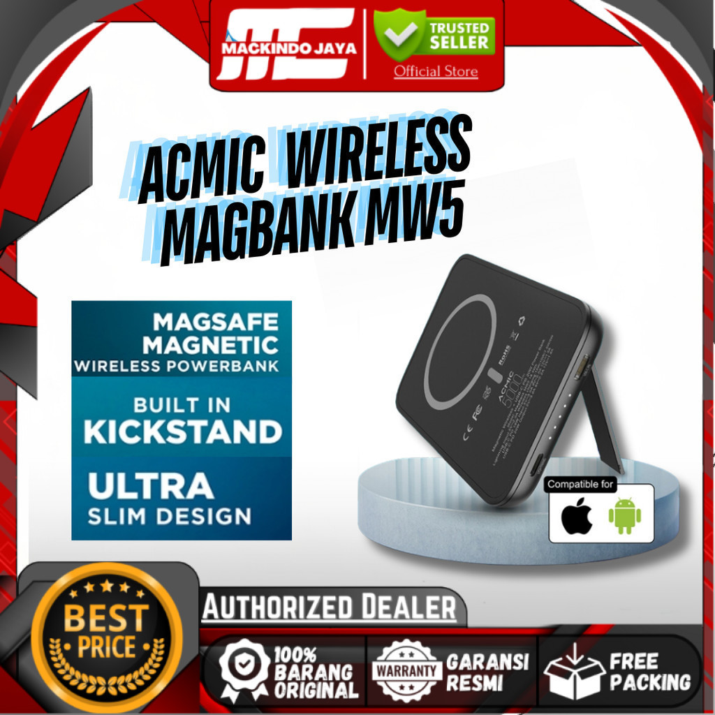 ACMIC MAGBANK MW5 Apple Magsafe Wireless PowerBank - GARANSI RESMI ACMIC