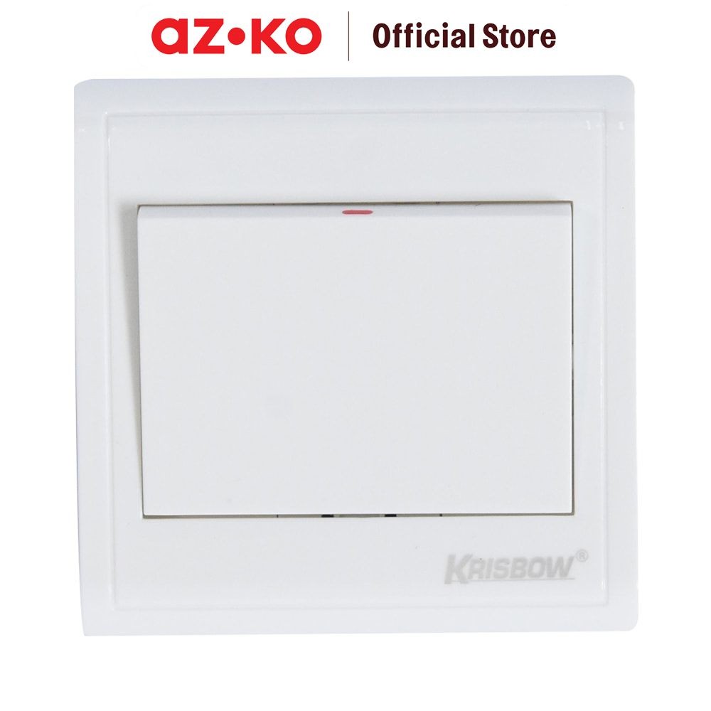 AZKO Krisbow Saklar 1 Gang 1 Way 16a 250v Cetekan Listrik Sakelar Saklar Single Peralatan Listrik