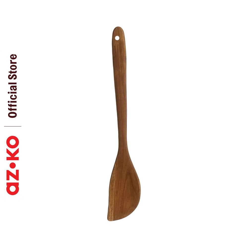 AZKO Pendopo 35 cm Teakwood Spatula Curved Sendok Penggoreng Food Grade Sepatula Sutil Pengangkat Da