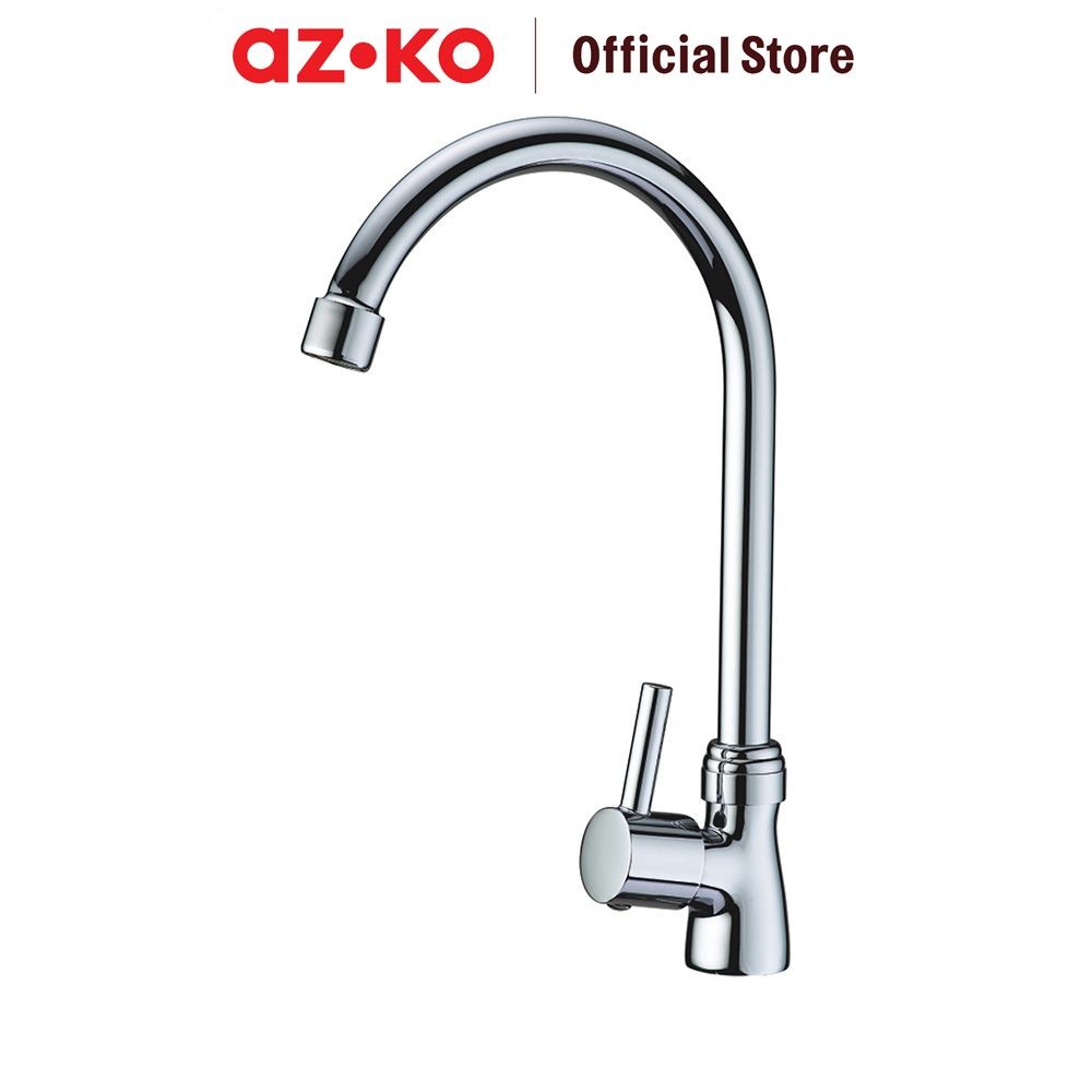 AZKO Acroz 23 cm Keran Dapur Chrome Kitchen Sink Tap Wall Faucet Peralatan Dapur Kran Air Wastafel