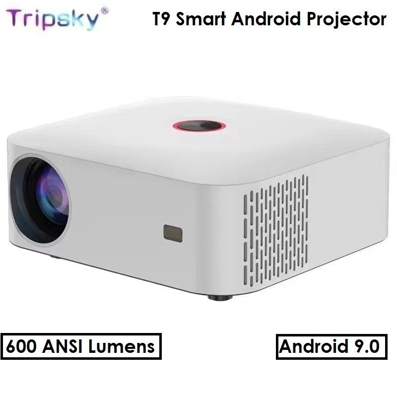 GROSIRUNIK99 TRIPSKY T9 Proyektor ANDROID Smart Projector 500 ANSI Lumens