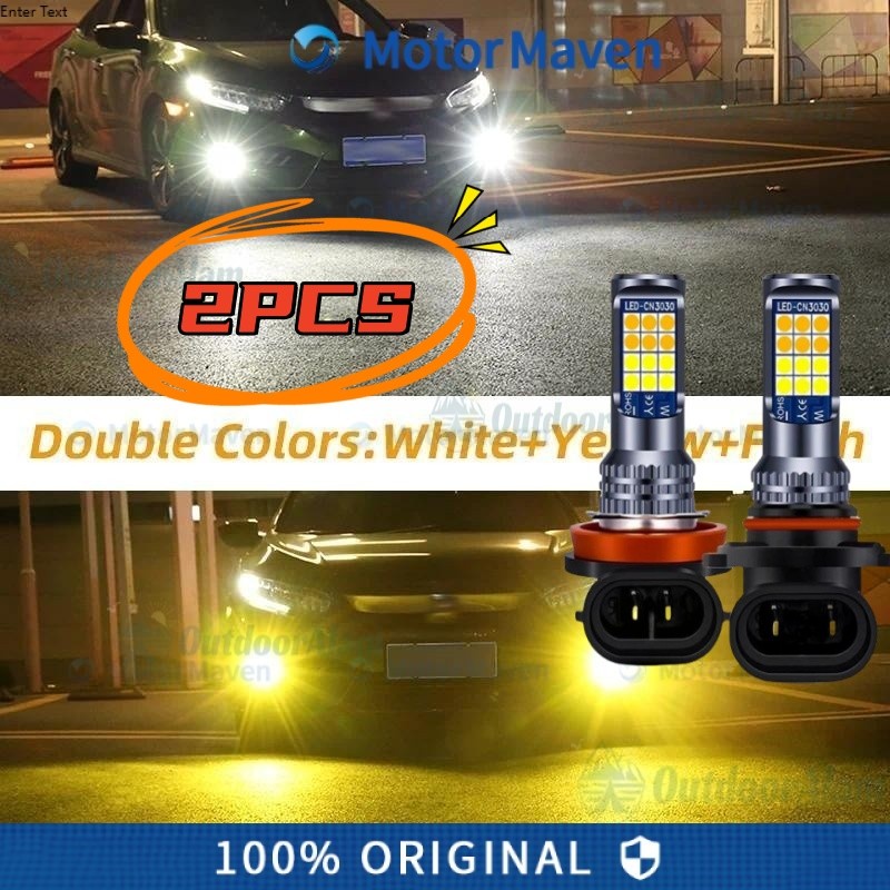 Lampu Led Mobil  Foglamp Led Mobil 2PCS Lampu LED Mobil H4 Super Terang Lampu LED Putih H11 Two Colo