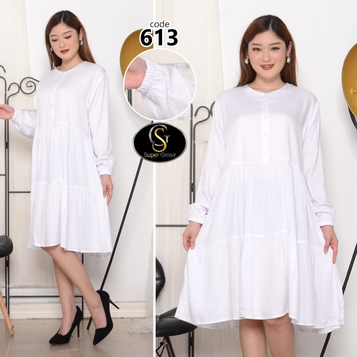 ✨LARIS✨-tunik wanita terbaru / tunik wanita rempel polos katun twill - 613 - Hitam