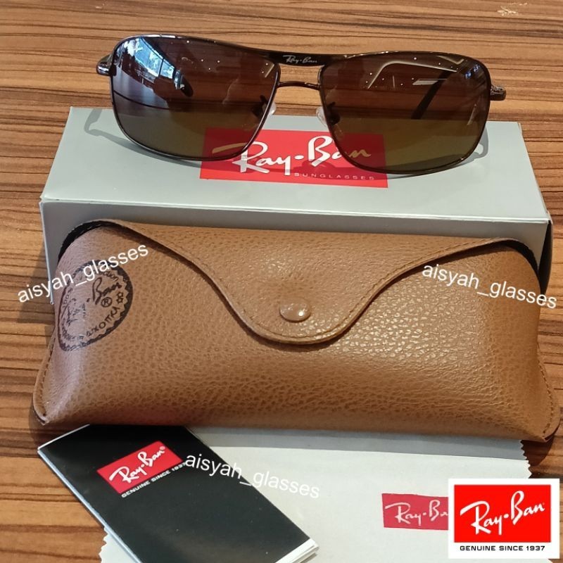 Kacamat Rayban Pilot Rb 8013 frame gan [hitam ke silver] kaca hijau size besar