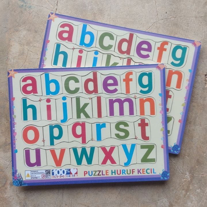 HAULA TOYS || Puzzle huruf kecil, puzzle mengenal abjad, Bongkar pasang huruf, puzzle huruf kayu