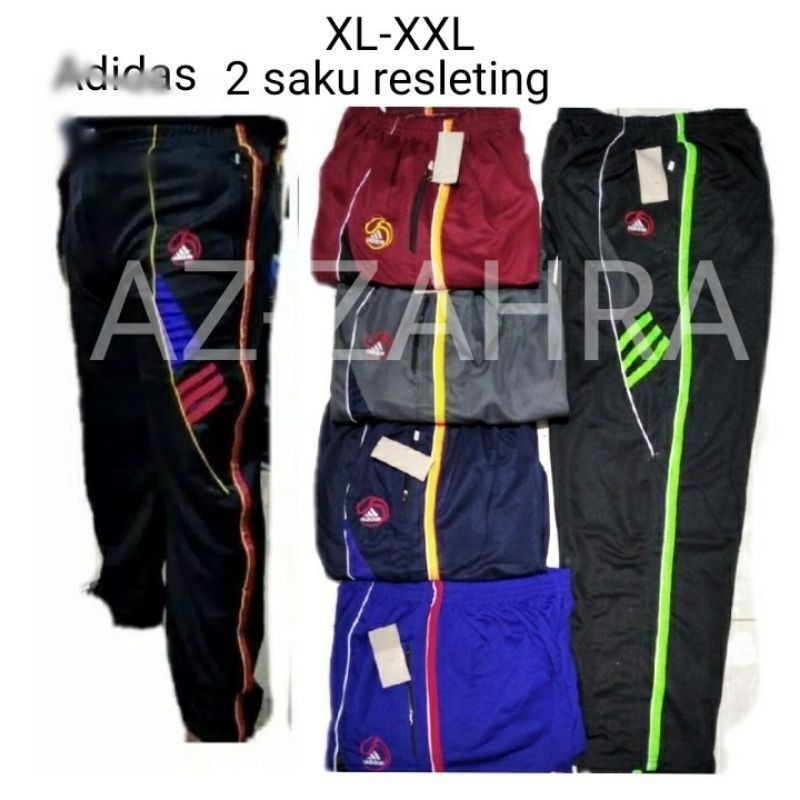 Celana training saku resleting L - XL -XXL standar pria wanita/kolor jumbo big size/trining/treneng/