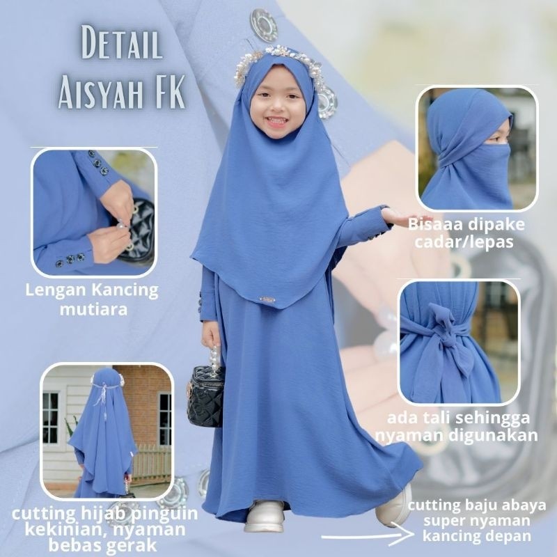 [HOT NEW] GAMIS ANAK PEREMPUAN AISYAH SET FK By Umma.Daily