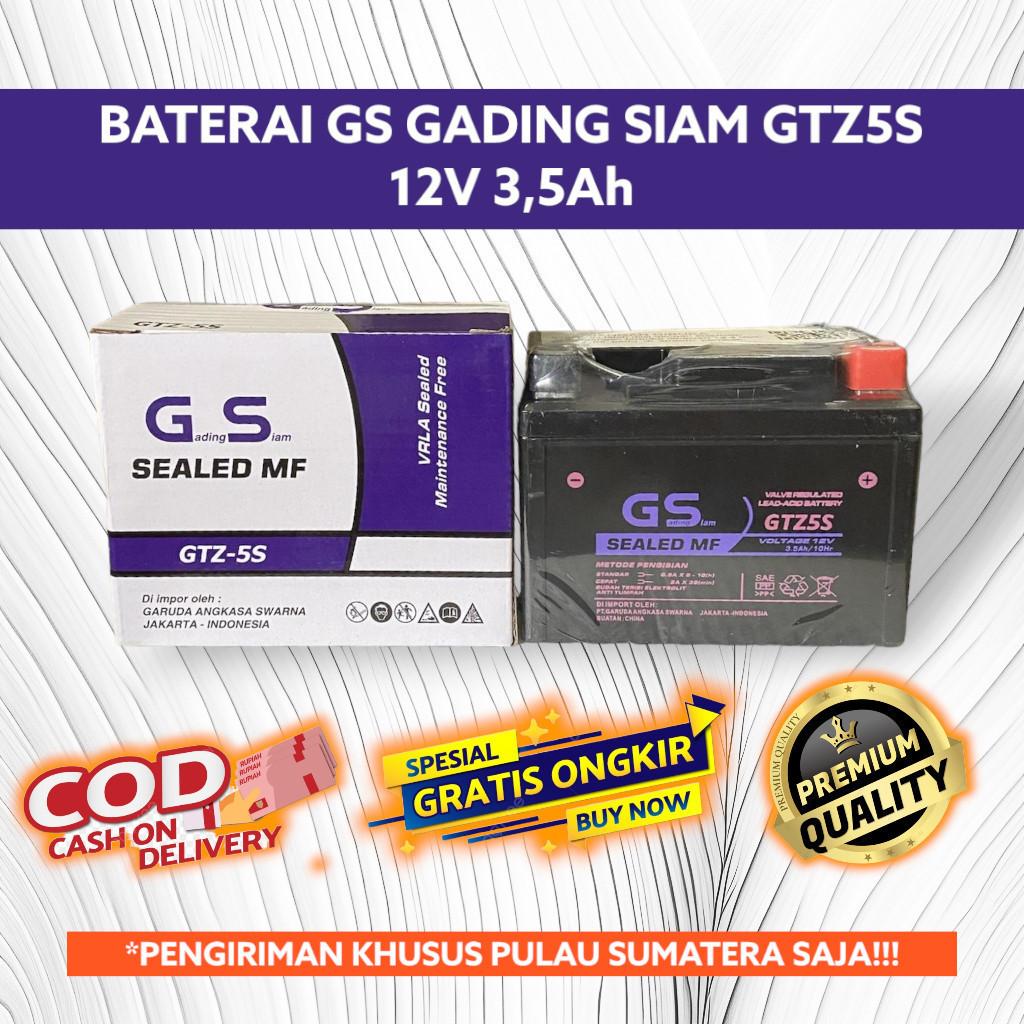 hd43ws Aki Motor Honda Beat GTZ5S Gading Siam Accu Kering MF