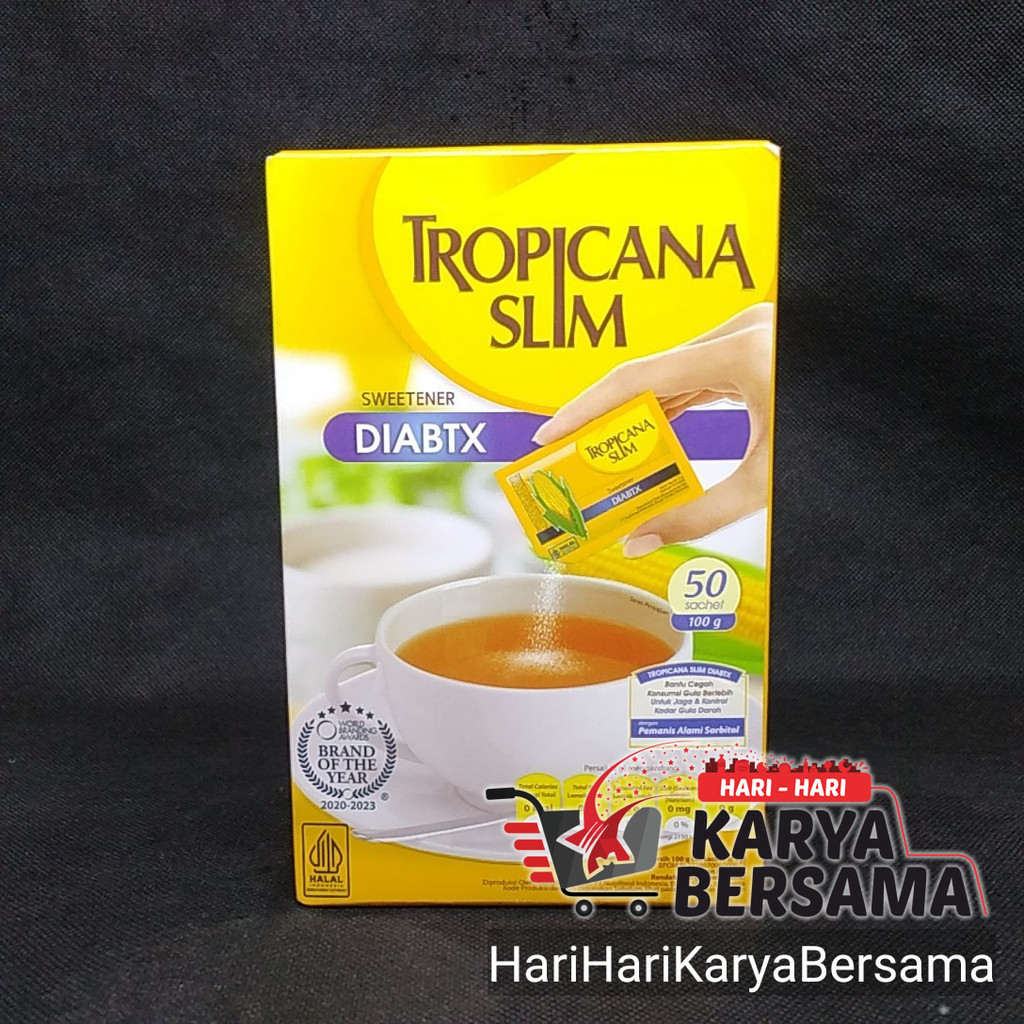 

PENGGANTI GULA TROPICANA SLIM SWEETENER DIABTX 50'S