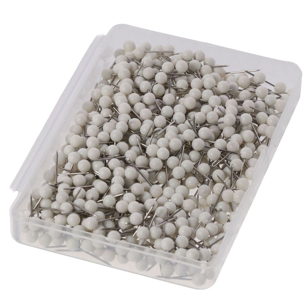 

500PCS White Push Pins Plastic Round Head Push Pin Map Tacks 1/8 Inch Decorative Thumb Tacks for Bulletin Board Office Supplies