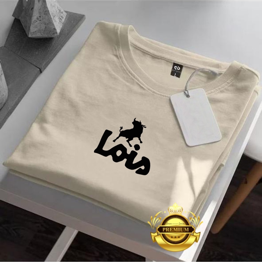 Kaos T-Shirt Pria Lengan Pendek Lois Motif Hitam  Kaos Distro Unisex Pria Wanita