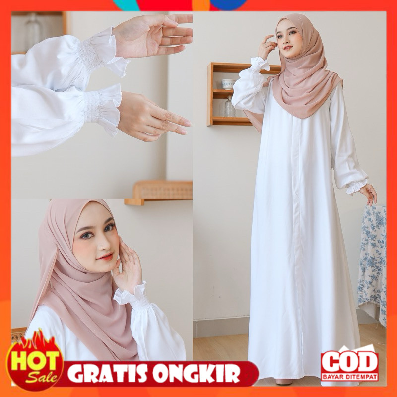 [PREMIUM ORIGINAL] Jasmin gamis abaya polos katun rayon twill