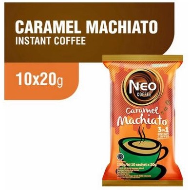 

Neo Coffee Caramel Machiato kopi instan kemasan isi 10 sachet x 20 gr