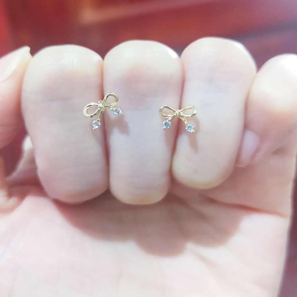 Anting Korean Style Anting Anti Karat Anting Tusuk Motif Pita 1951