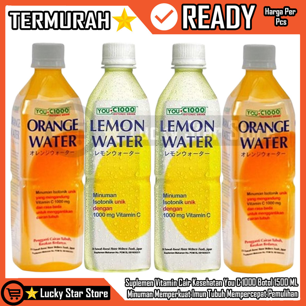 

YOU C1000 Minuman Isotonik Praktis Siap Minum Nutrisi Cair Healthy Drink Nutrisea Botol You UC 1000 Suplemen Kesehatan Aneka Rasa Orange Lemon mengandung vitamin C dan elektrolit Formulasi Penambah Imun LLS Daya Tahan Tubuh