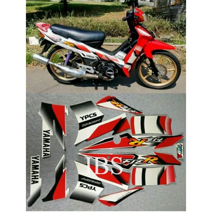 STIKER STRIPING FIZ R FIZR MERAH 2001 YAMAHA