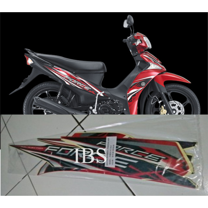 STRIPING VEGA FORCE FI MERAH HITAM 2014 STIKER ORI YAMAHA POLET STIKER