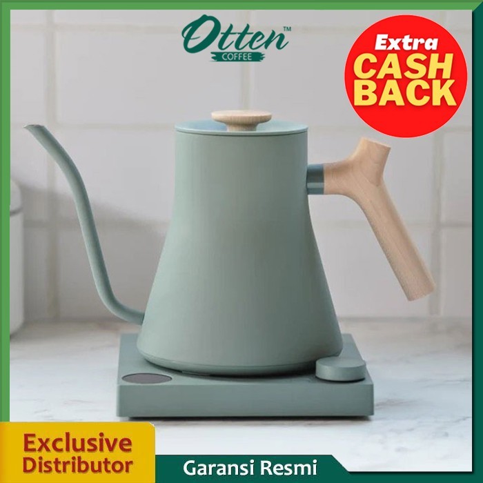 Fellow - Stagg EKG Electric Pour Over Kettle (Smoke Green with Maple Handle) - Coffee Kettle - Teko 