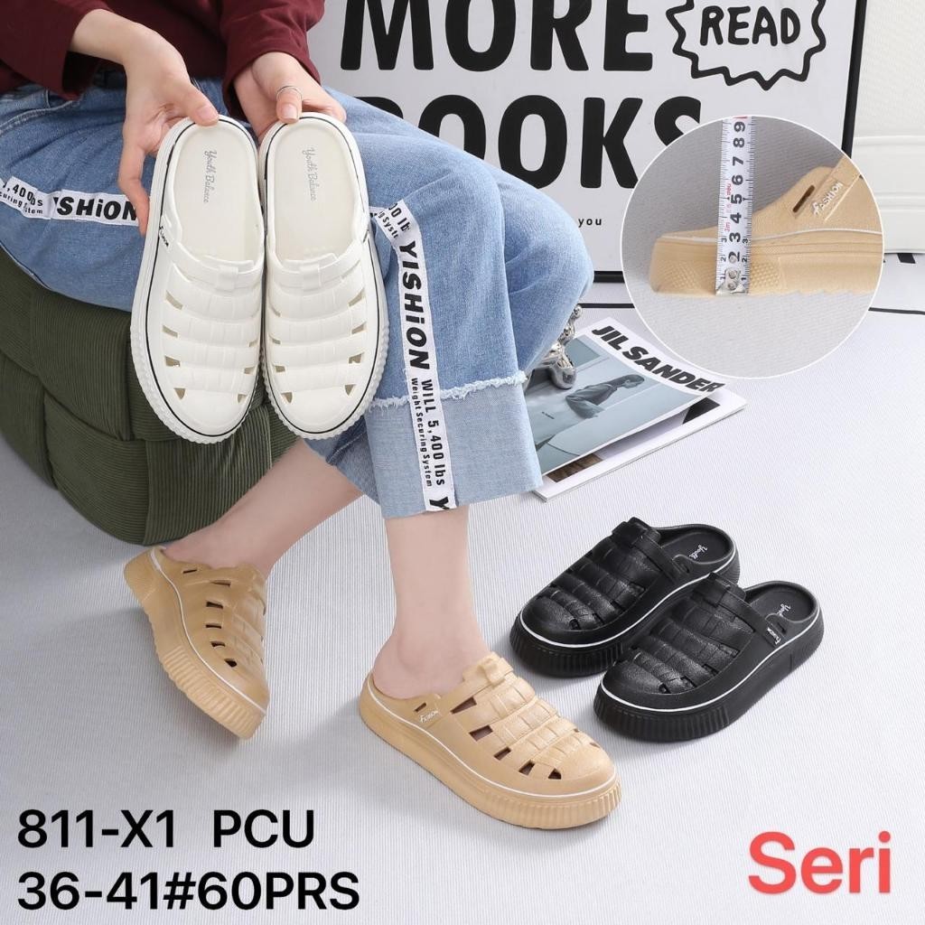 Sepatu Sandal Slip On Karet Wanita / Sepatu Sandal Bakpau Wanita Balance 811-X1