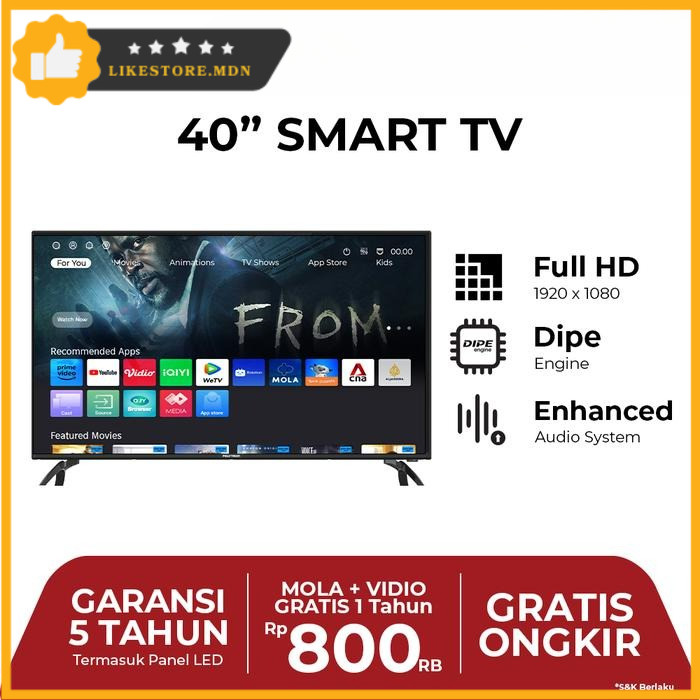 POLYTRON SMART DIGITAL TV 40" PLD 40CV8969 / LED POLYTRON 40' SMART TV