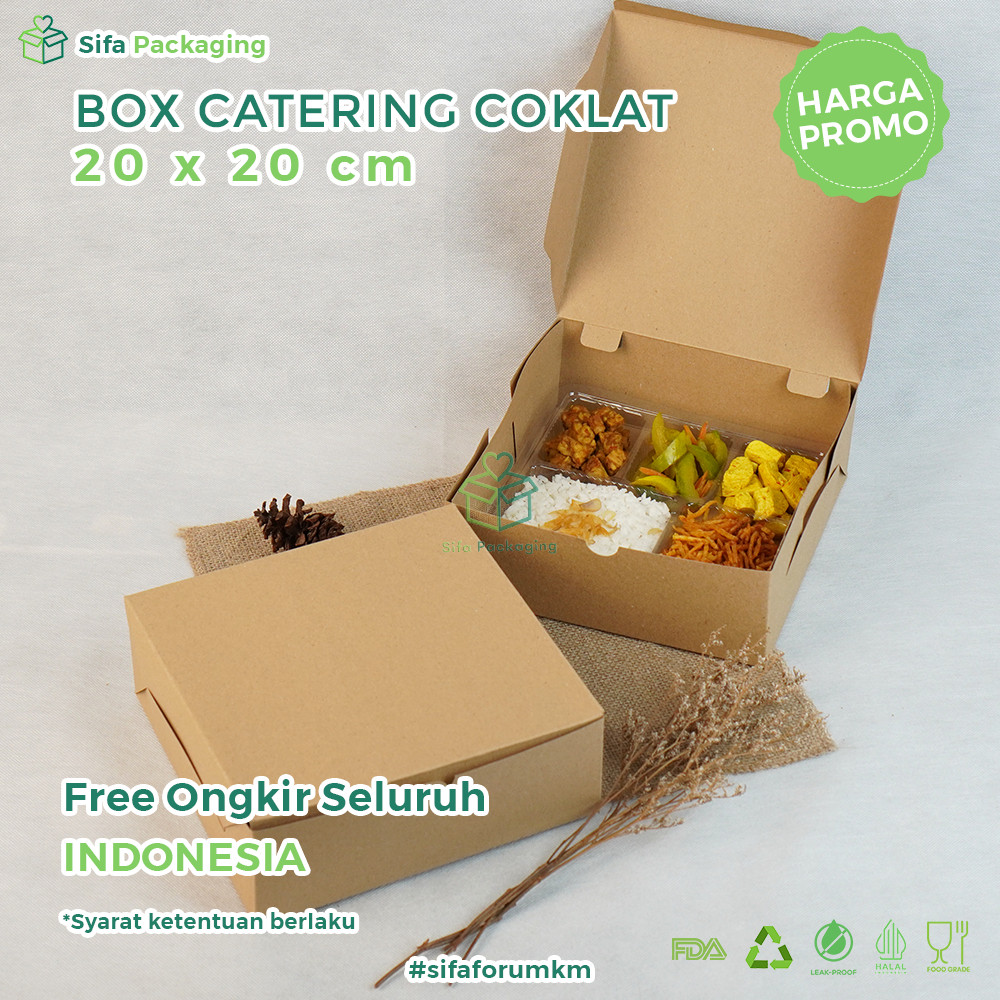 

Dus Nasi 20X20 Kraft Bahan 310 GSM Kotak Nasi Katering Paper Lunch Box Dus Bolu Kue