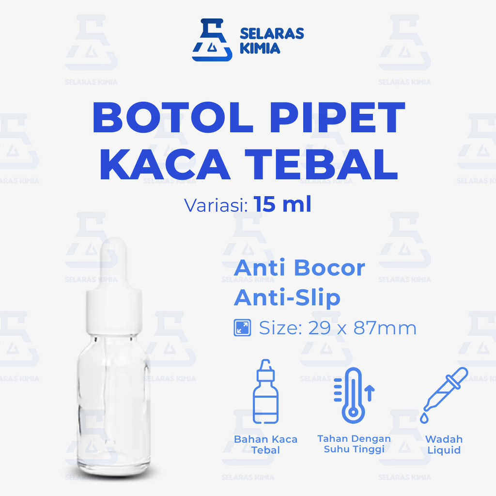 PIPET 15ML CLEAR / PIPET 15ML BENING / BOTOL PIPET 15ML / BOTOL PIPET KACA 15ML