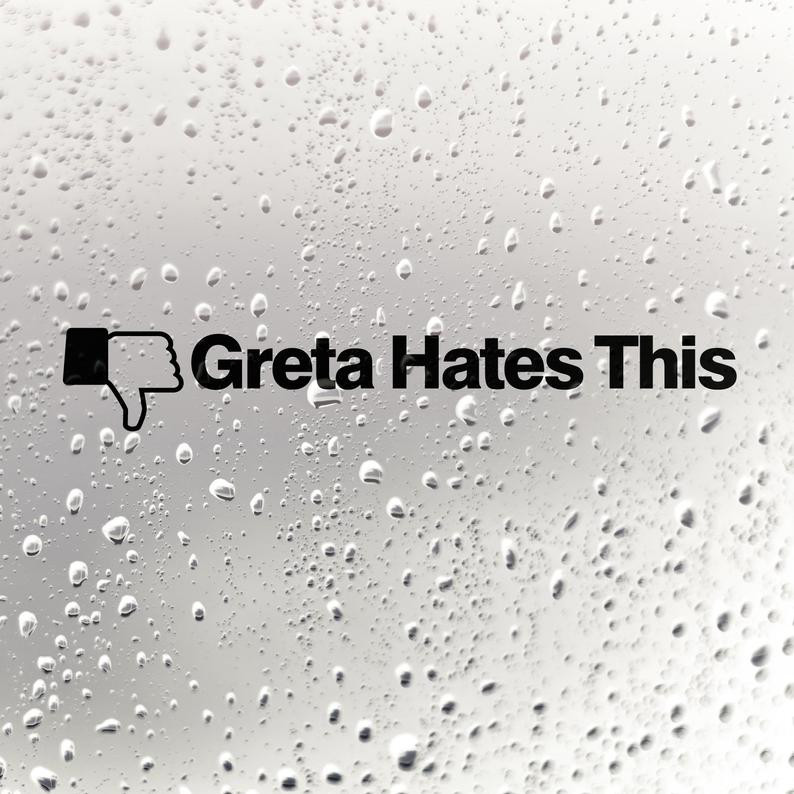 

Personality Decal Black/White Greta Hates This Funny Car Sticker Waterproof Hot Selling Accessories Window Decor KK 20cm x 3.5cm