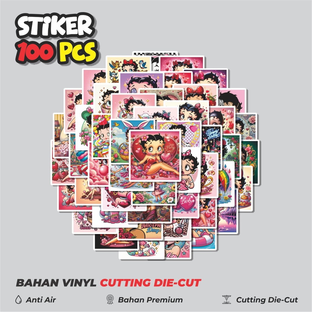 

Terbaru! 50 pcs Stiker Kartun Betty Boop Versi 3 Dekorasi Lucu Kreatif untuk Notebook, Skateboard, HP
