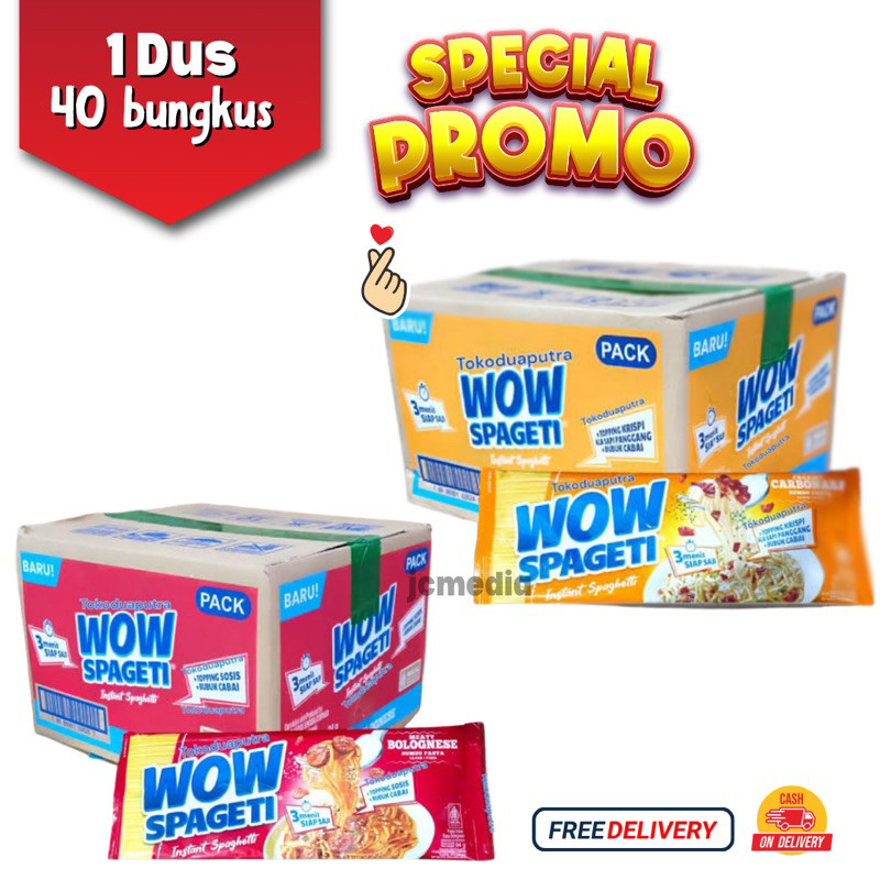 

1 Dus Isi 40 Pcs Wow Spageti Pasta Instan 88g