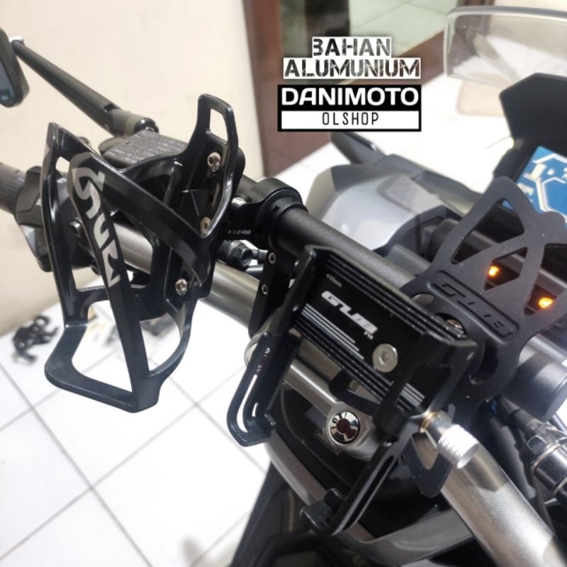 Holder HP Paket GUB P10 C6 untuk Motor Stang Bulat Bahan Alumunium Besi ADV PCX CB150R CB150X CRF MT