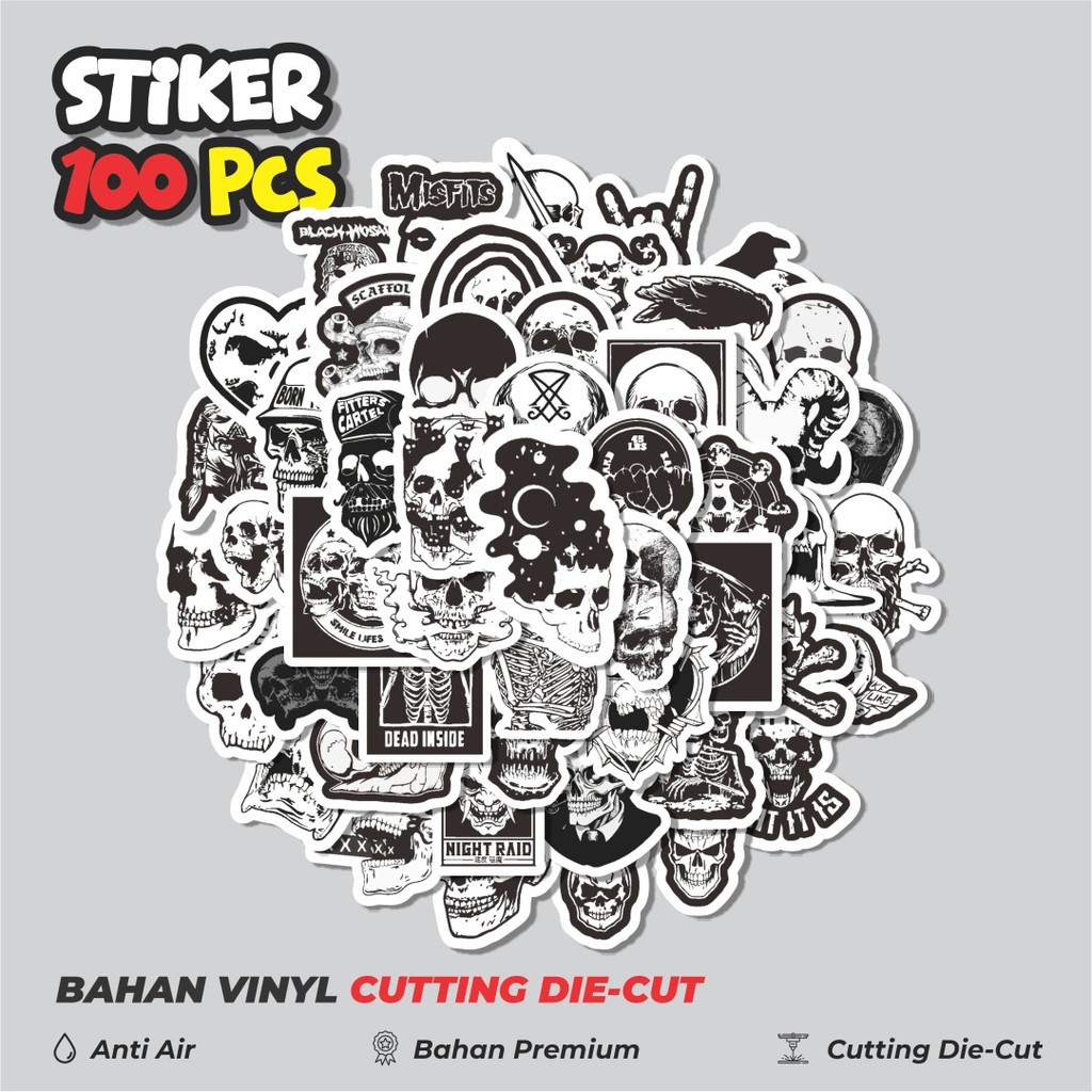 

Terbaru! 50 pcs Stiker Aesthetic Black And White Brand Distro Versi 4 Dekorasi Lucu Kreatif untuk Notebook, Skateboard, HP