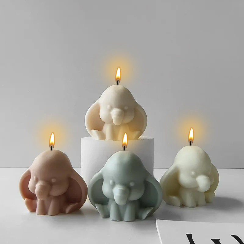 

3D Elephant Candle Silicone Mold for Handmade Desktop Decoration Gypsum Epoxy Resin Aromatherapy Candle Silicone Mould