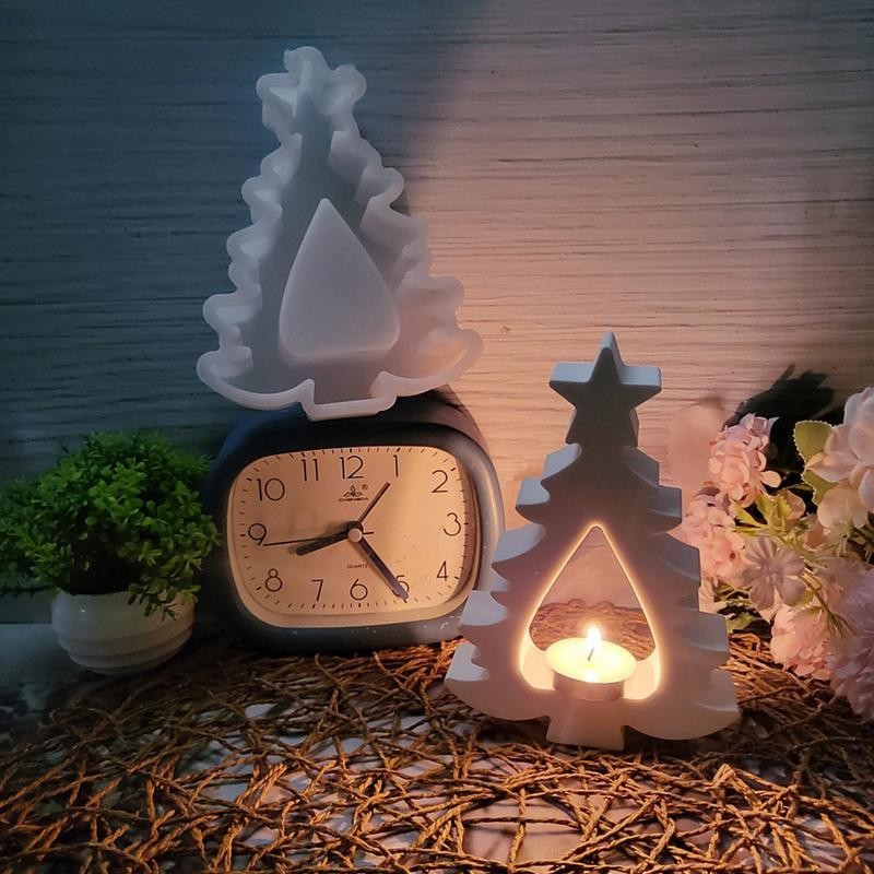

Silicone Craft Molds Reusable 3D Candle Mold Tree Silicone Mould Easy Release Non-Stick Handmade Craft Molds Home
