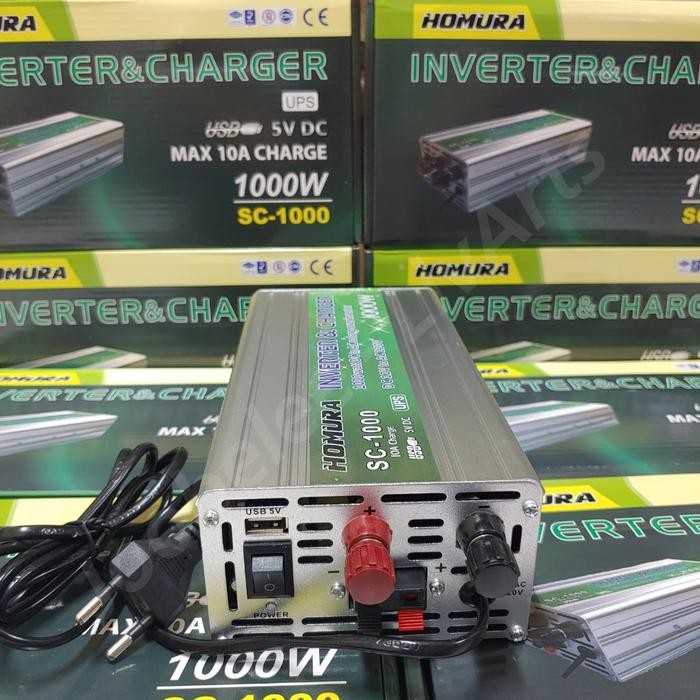 Inverter 2000w 1000 watt plus Charger 20A 10a UPS Auto DC 12V AC 220V - 1000 watt