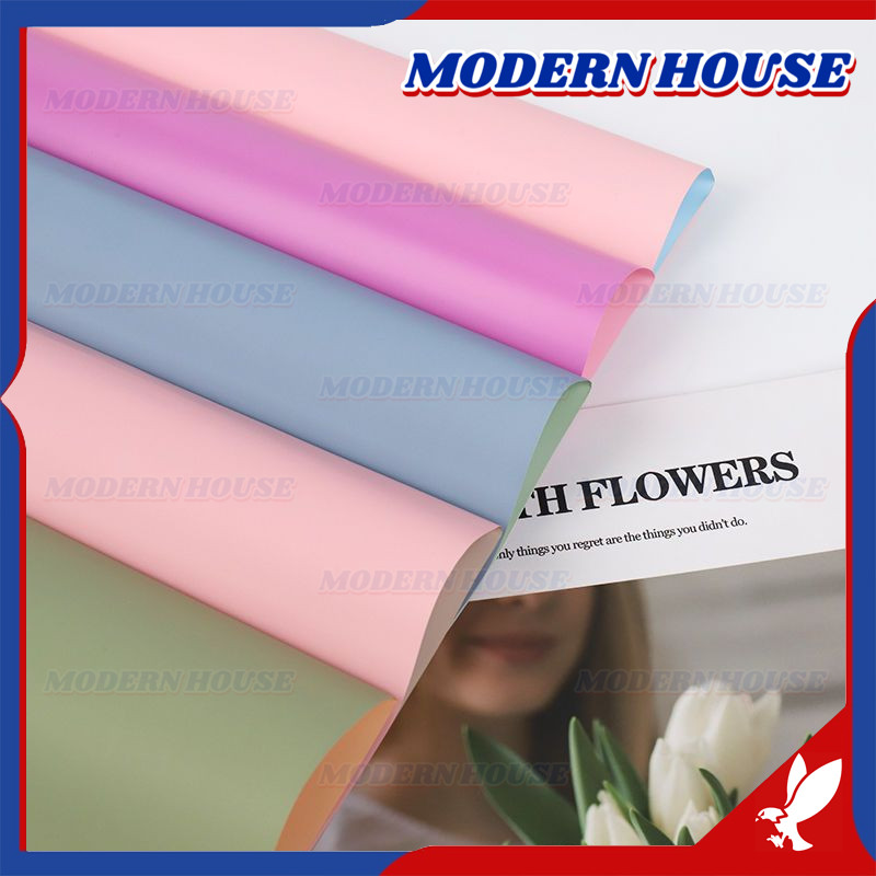 

[20 LEMBAR] Flower Wrapping Paper Dua Warna Bi Color Kertas Buket Bunga Florist Cellophane