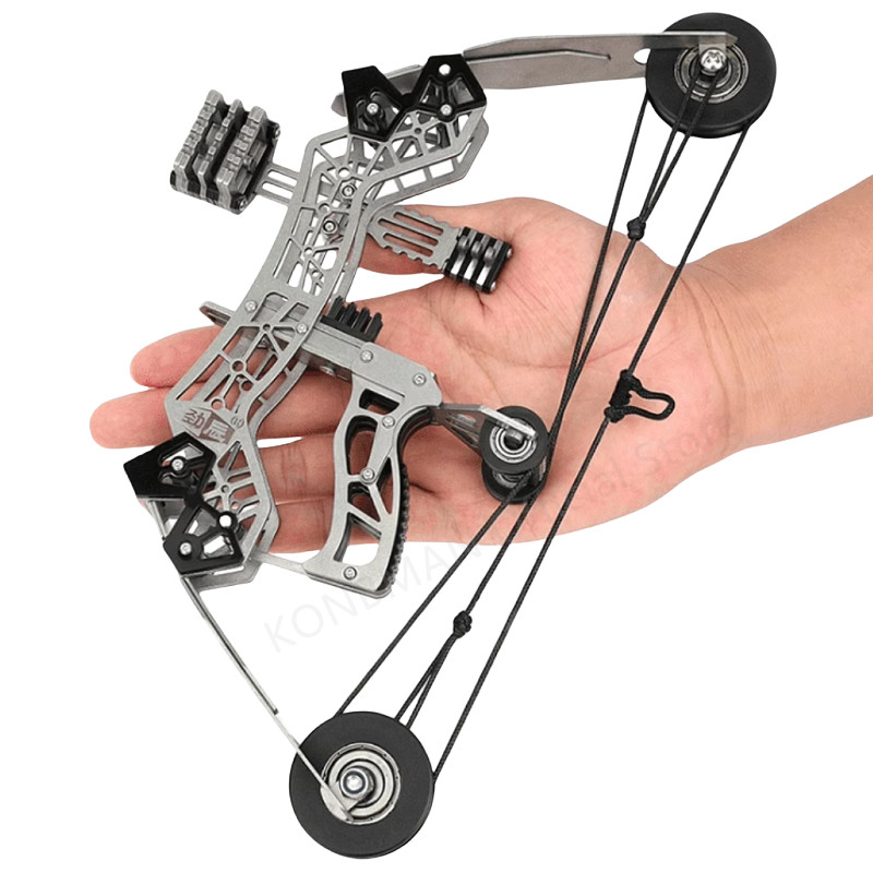 Mini Composite Bow Archery Kit Stainless Steel Bow and Arrow Shooting Target Gift Game Bow Practice 