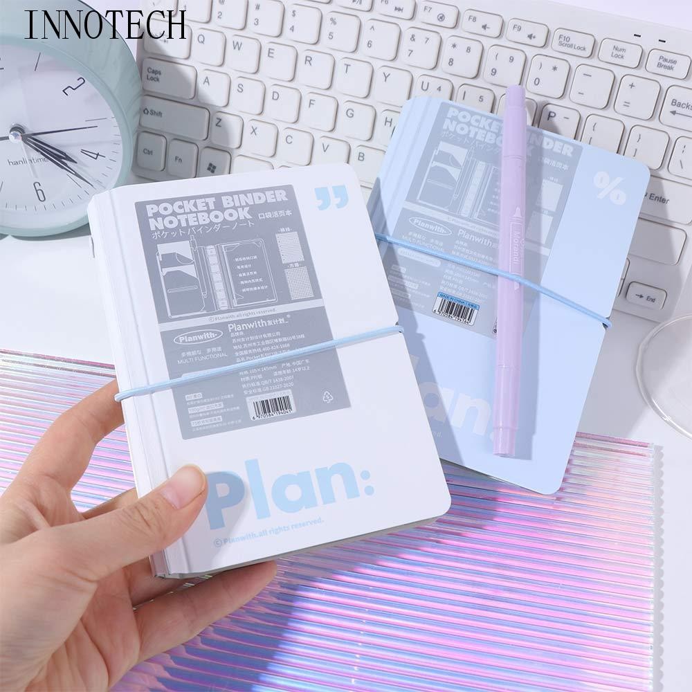 

Practical 44 Sheets Mini Pocket Notebook Mini Waterproof Cover Portable Handbook Cute 6 Ring Loose Leaf Diary Book Office